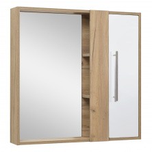 Зеркало шкаф Melbourne 80 см. дуб/белый