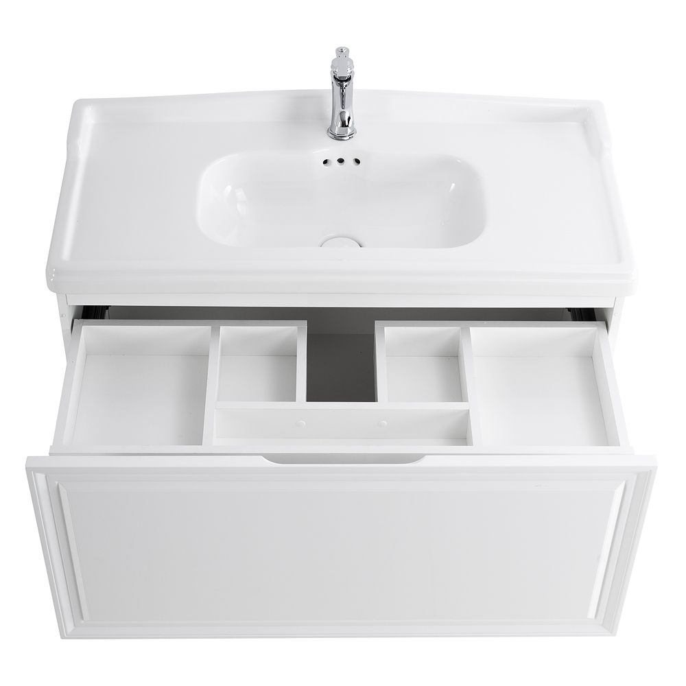 Приобрести cezares тумба подвесная с раковиной giubileo 100 см bianco lucido, белый глянец giubileo-1000-1c-so-bl