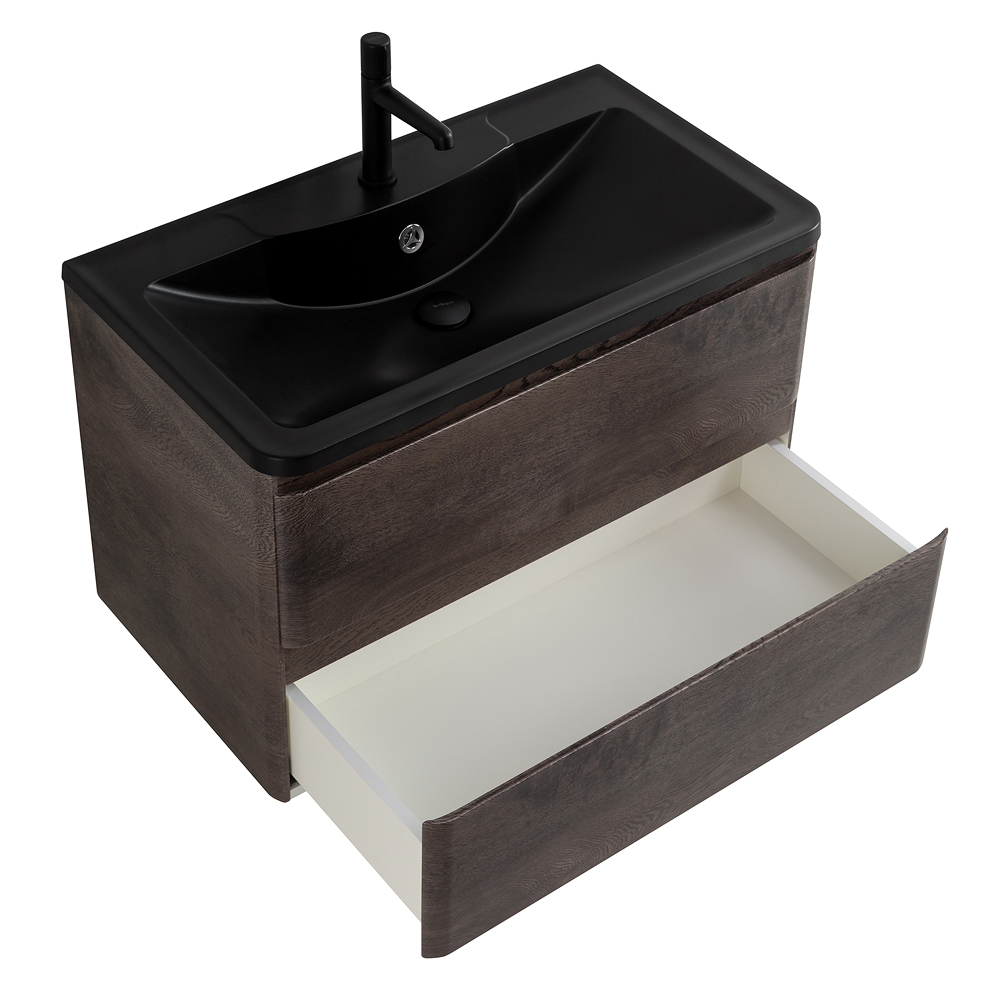 Приобрести belbagno тумба с раковиной albano 100 см, подвесная rovere nature grigio, чёрная раковина