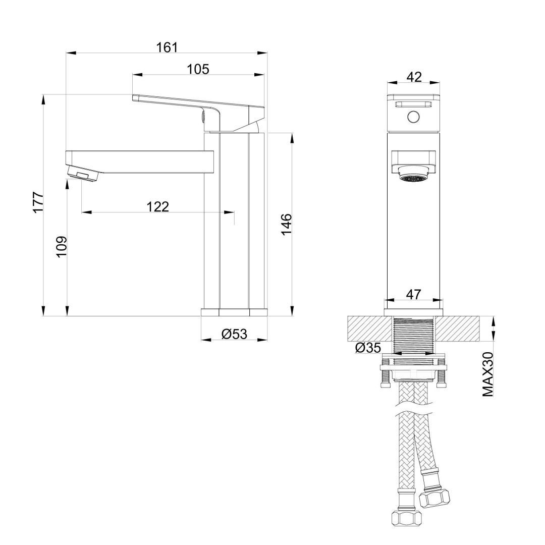 Приобрести смеситель для раковины wonzon & woghand frame, черный матовый (ww-88139010-mb)