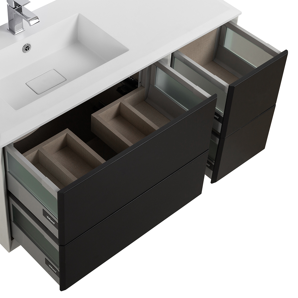 Приобрести cezares тумба подвесная с раковиной bellagio 106 см grafite, левостороняя, графит 54715