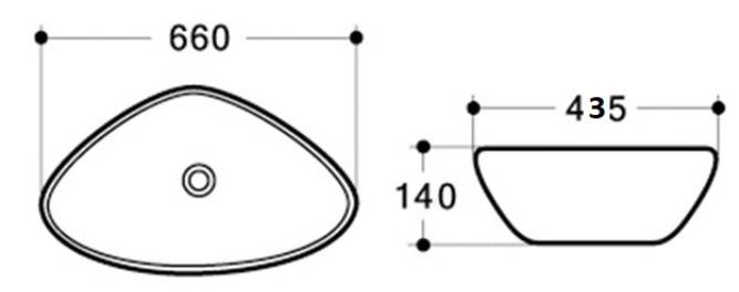 Приобрести раковина-чаша ceramalux 67 см 9062