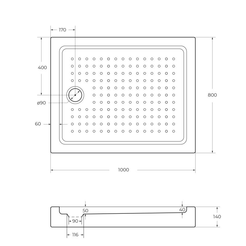 Приобрести cezares поддон акриловый tray 100х80см tray-a-ah-100/80-15-w