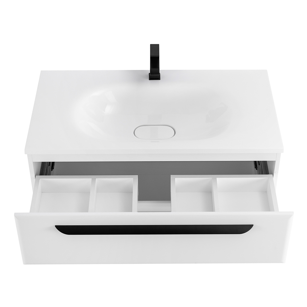 Приобрести cezares тумба подвесная с раковиной eco 75 bianco opaco, белая матовая eco-750-2c-so-bo