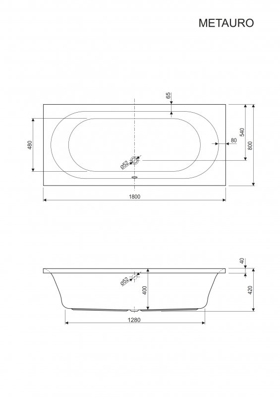 Приобрести cezares акриловая ванна metauro 180x80см, metauro-180-80-42-w37
