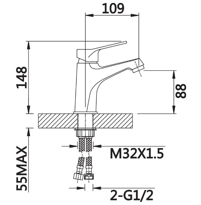 Приобрести cмеситель для раковины vieir welta 148 мм, хром v023511