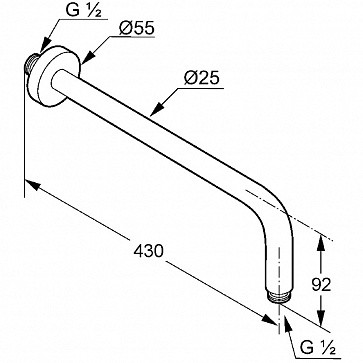 Приобрести kludi a-qa кронштейн для душа 400 мм, черный матовый, арт. 6651439-00