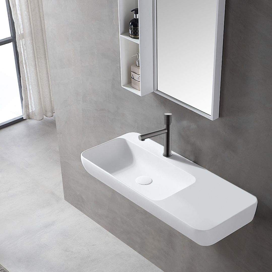 Приобрести vincea смеситель для раковины groove, оружейная сталь vbf-4g1gm