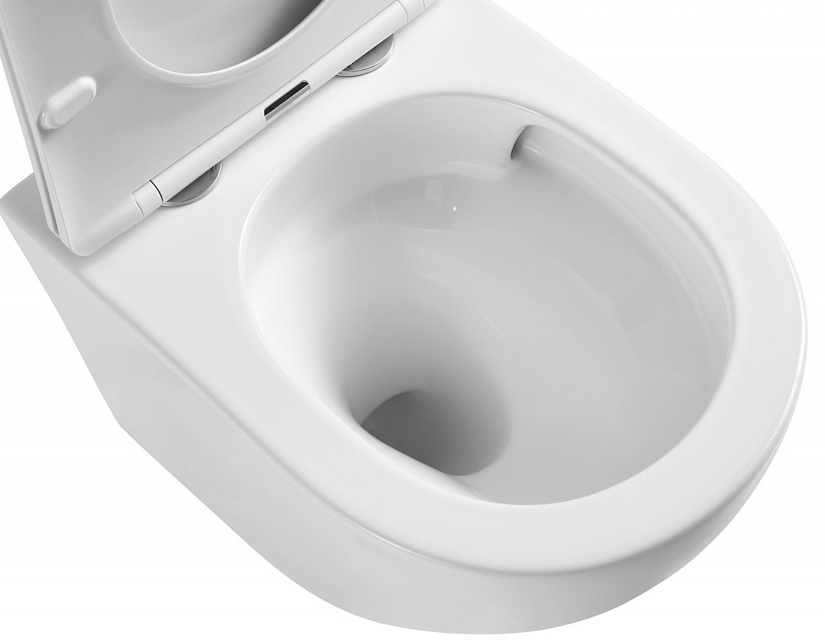 Приобрести azario унитаз подвесной teramo, безободковый с тонкой крышкой микролифт, антивсплеск az-0053-uq