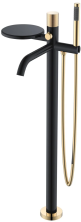 Boheme Смеситель для ванны Stick, напольный, черный\золото 129-BG.2