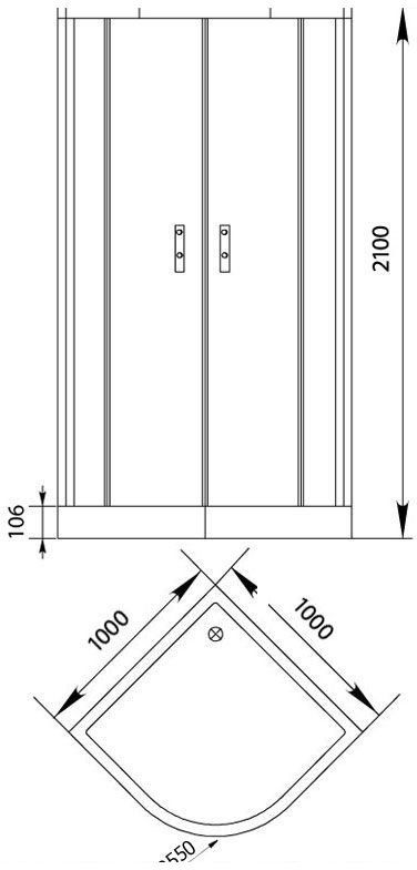 Приобрести aquanet душевое ограждение alfa naa2142 100x100, r550, прозрачное стекло