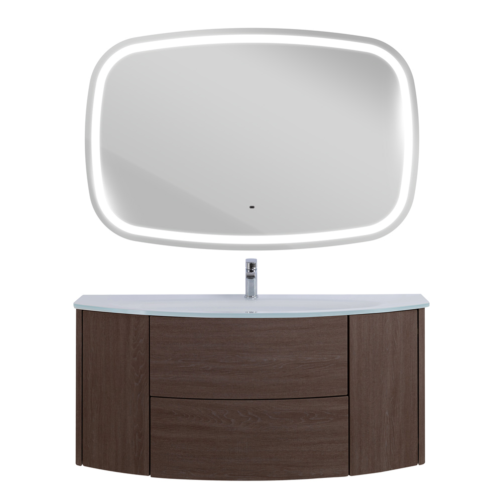 Приобрести cezares тумба подвесная с раковиной eden 121 см rovere scuro soft, стекло, коричневая 54408