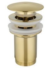 Донный клапан для раковины с переливом 1 1/4 WONZON & WOGHAND, Брашированное золото (WW-88SS09-BG)