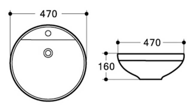 Приобрести раковина накладная ceramalux 46 см 7067a