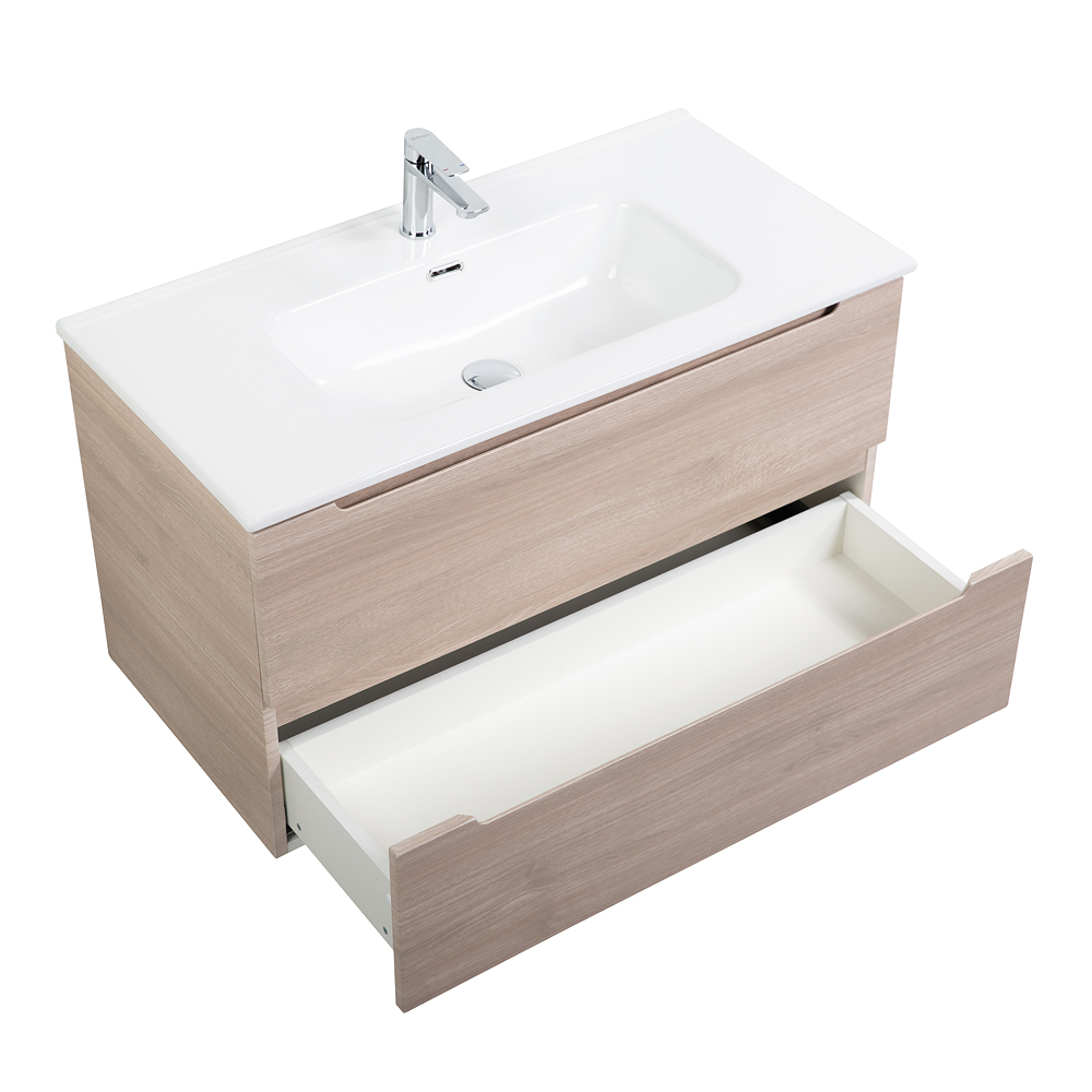 Приобрести belbagno тумба с раковиной etna 100 см, подвесная rovere grigio, белая раковина