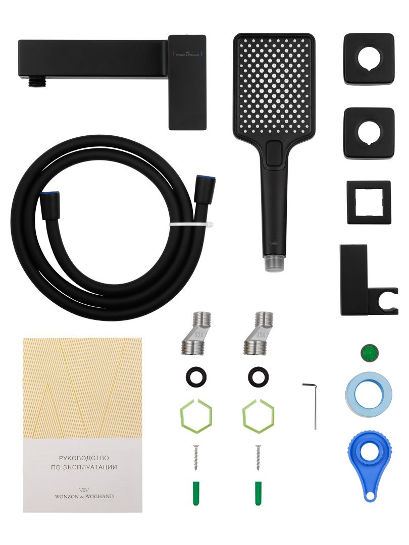 Приобрести смеситель для душа wonzon & woghand cube 2.0, черный матовый (ww-88048068-mb)