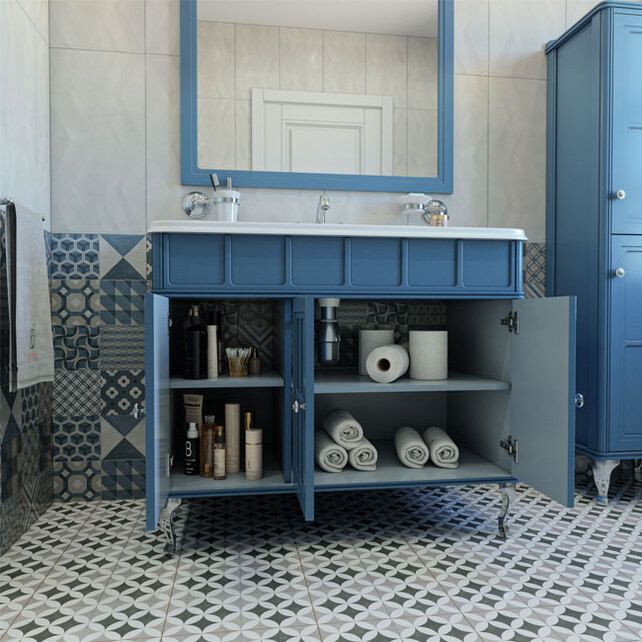 Приобрести caprigo тумба с раковиной borgo 100 см, синяя, эмаль