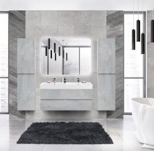 Cezares Тумба подвесная с раковиной MOLVENO 46 120 см Beton, бетон MOLVENO 46-120-2C-SO-2-BET