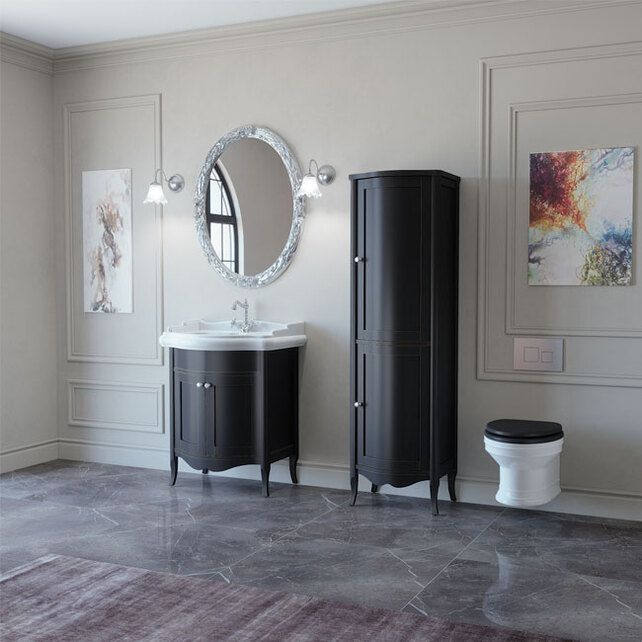 Приобрести caprigo пенал trevi 50 см, правый, черный, эмаль