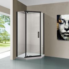 Vincea Душевое ограждение Stresa 100х100 см, прозрачное, черное VSP-1S100CLB