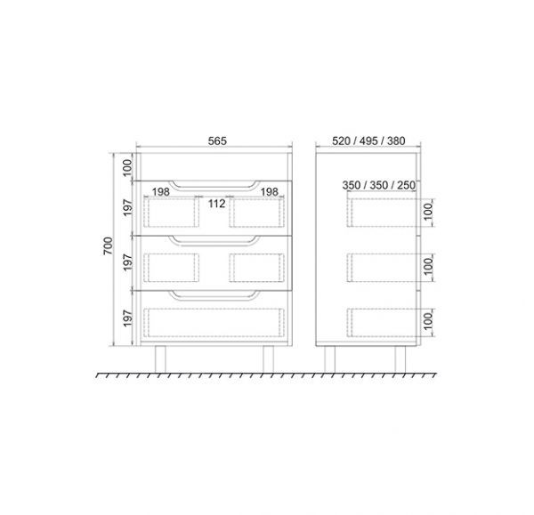 Приобрести mirsant тумба soho quadro, напольная с раковиной 60см
