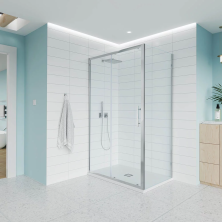 Veconi Душевое ограждение Evo 120х110 см, хром, прозрачное E1-SP-CH-120110-01-C9