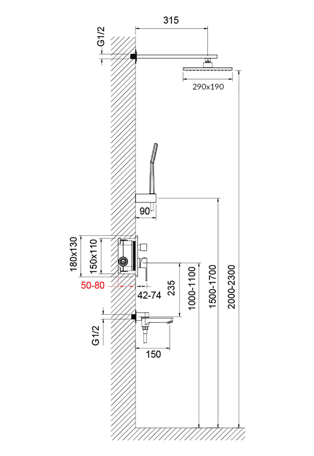 Приобрести душевая система встроенная timo selene sx-3069/00sm (1013) хром