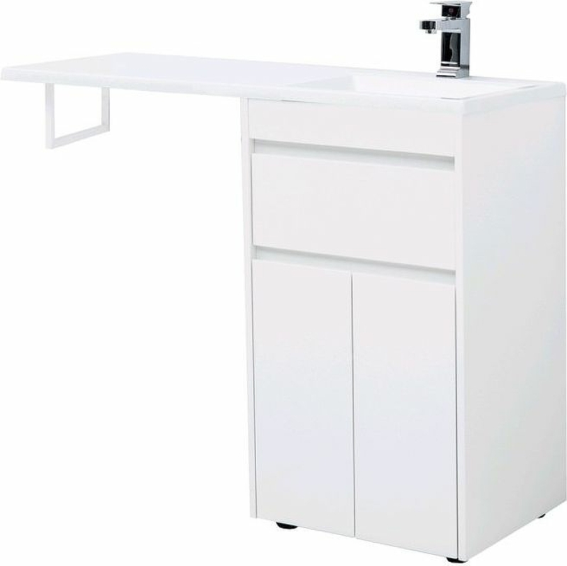 Приобрести aquanet тумба с раковиной токио 48 см, белая (напольная, 1 ящик, 2 дверцы)