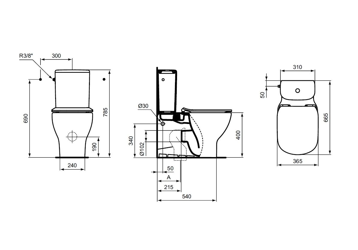 Приобрести унитаз приставной ideal standard tesi aquablade t008201 с крышкой микролифт