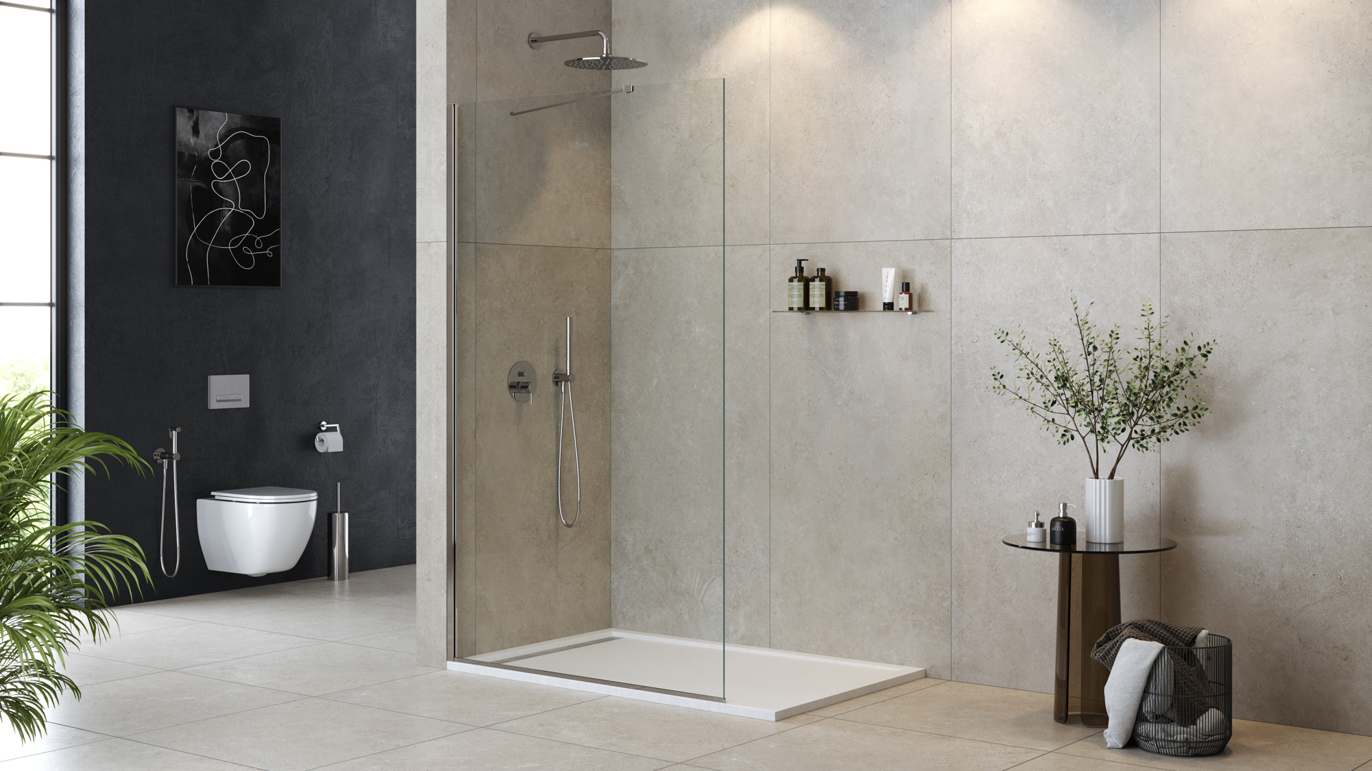 Приобрести cezares душевая перегородка liberta 125 см, хром liberta-l-1-tb-125-c-cr