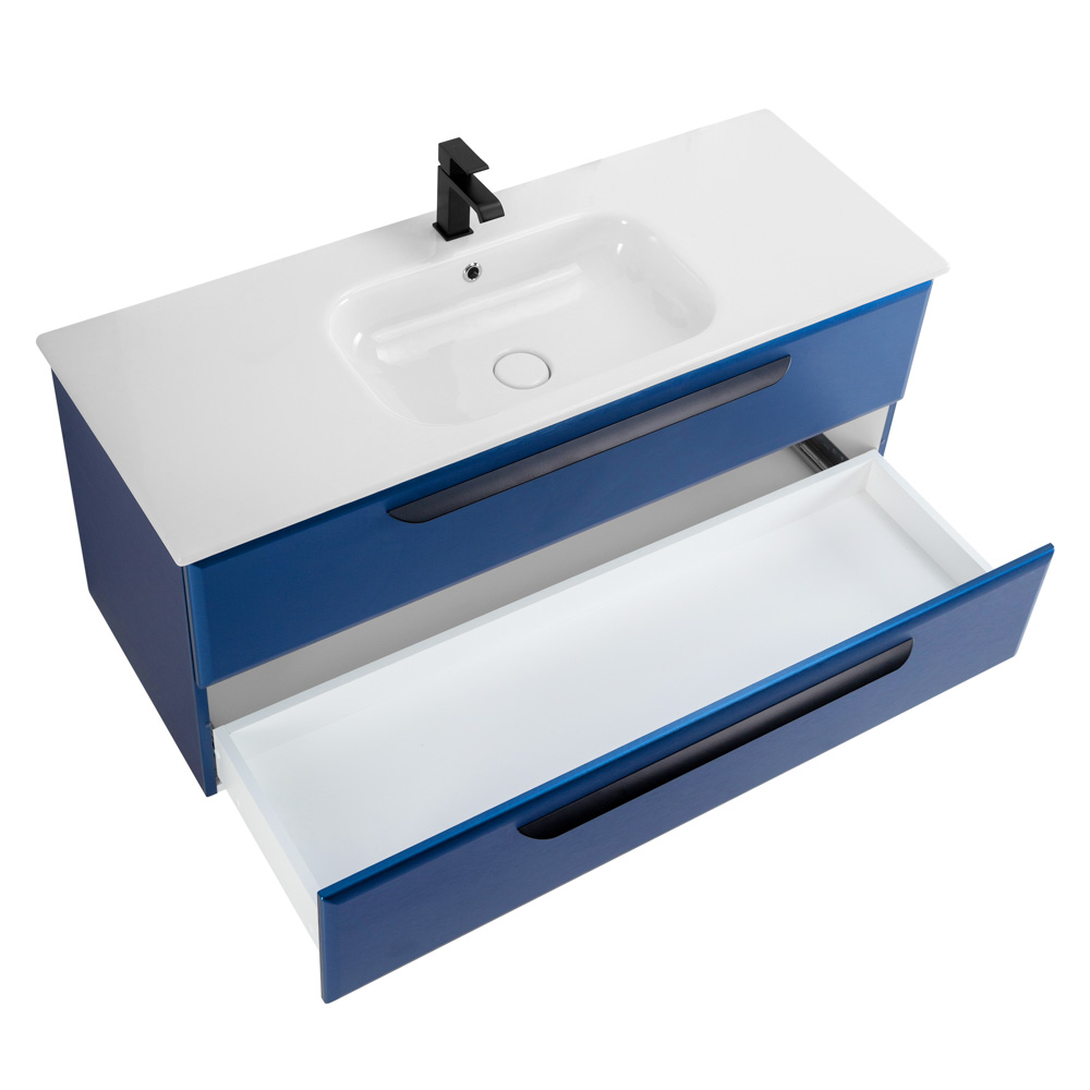 Приобрести cezares тумба подвесная с раковиной eco-cer 120 см sapfiro, синяя eco-cer-1200-2c-so-spf-p