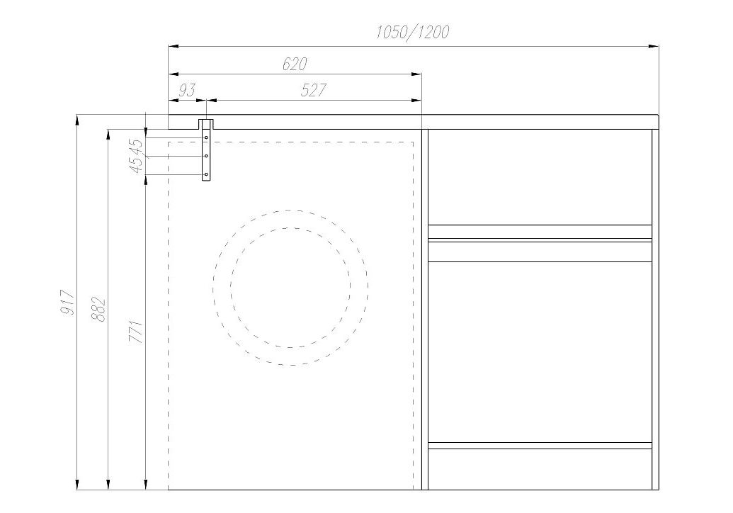 Приобрести тумба напольная с раковиной-столешницей акватон лондри 120 см 1a235901lh010, белый