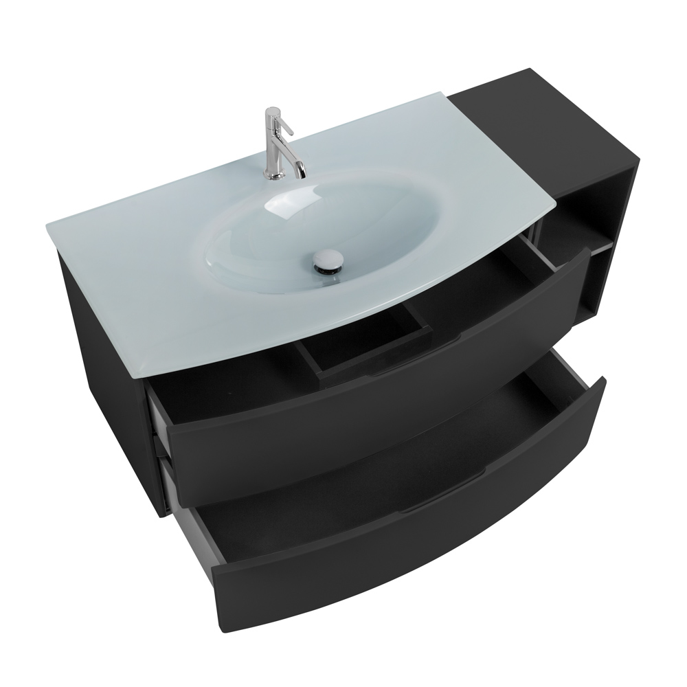 Приобрести cezares тумба подвесная с раковиной elettra 130 см grafite, стекло, графит 55526