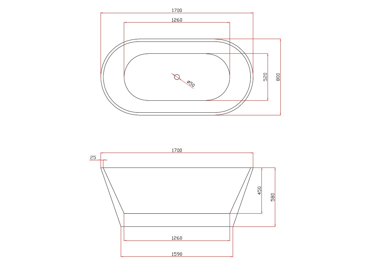 Приобрести ванна отдельностоящая azario briston bri17080 170x80 см