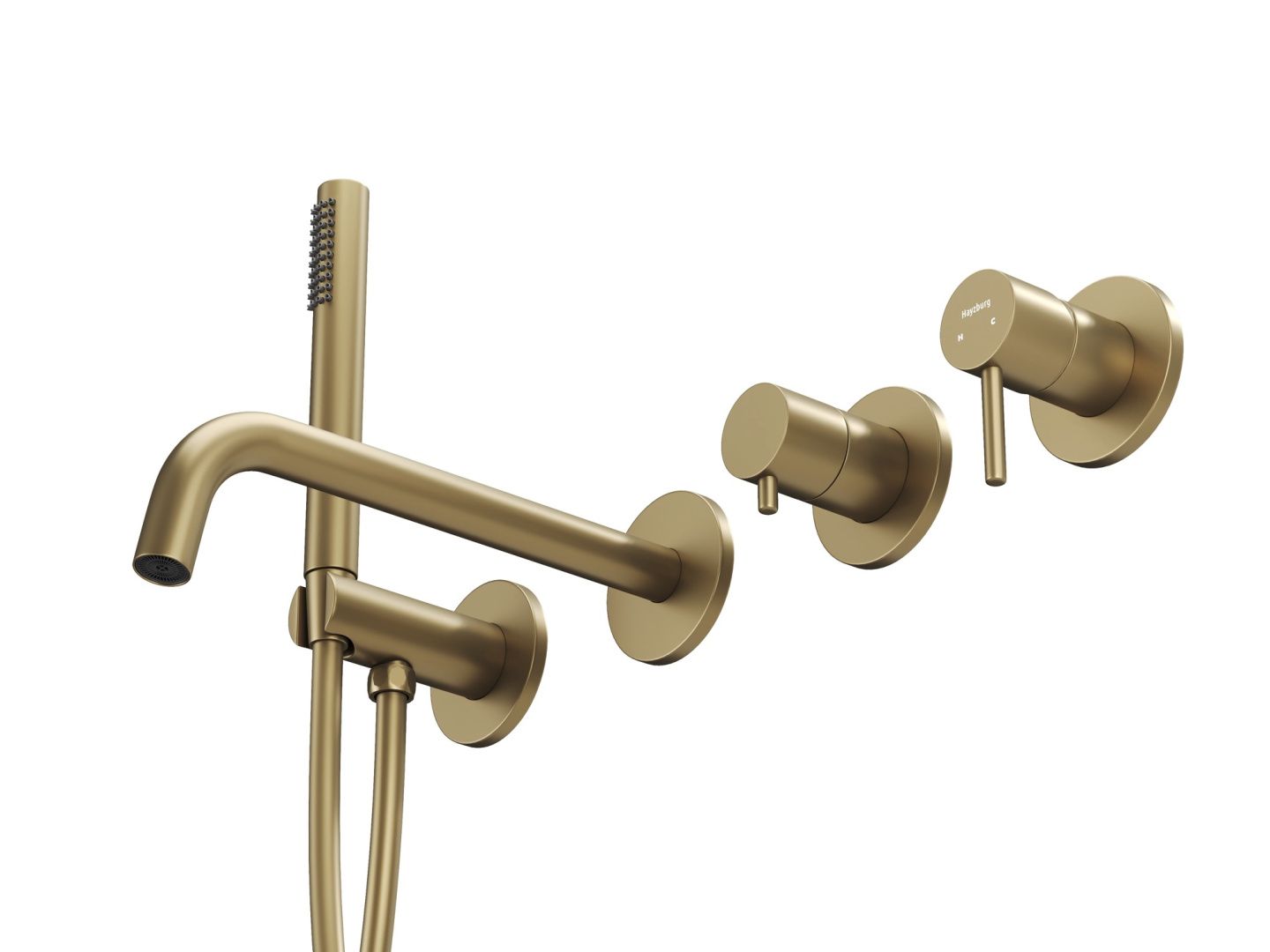 Приобрести hayzburg встраиваемый смеситель для ванны и душа, золото матовое hb-2004bg
