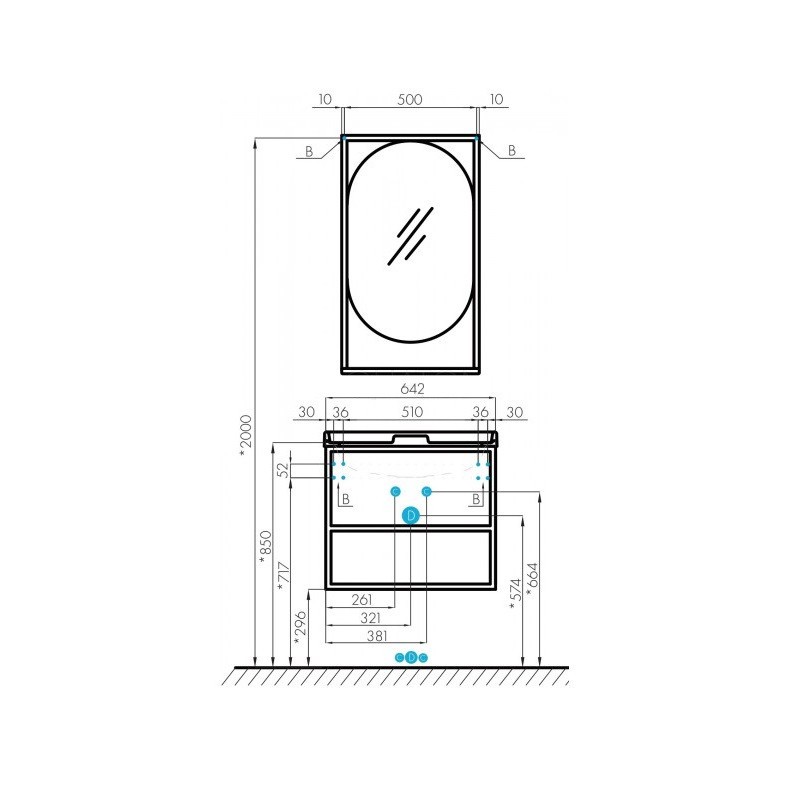 Приобрести акватон зеркало лофт фабрик 50 см, дуб эндгрейн