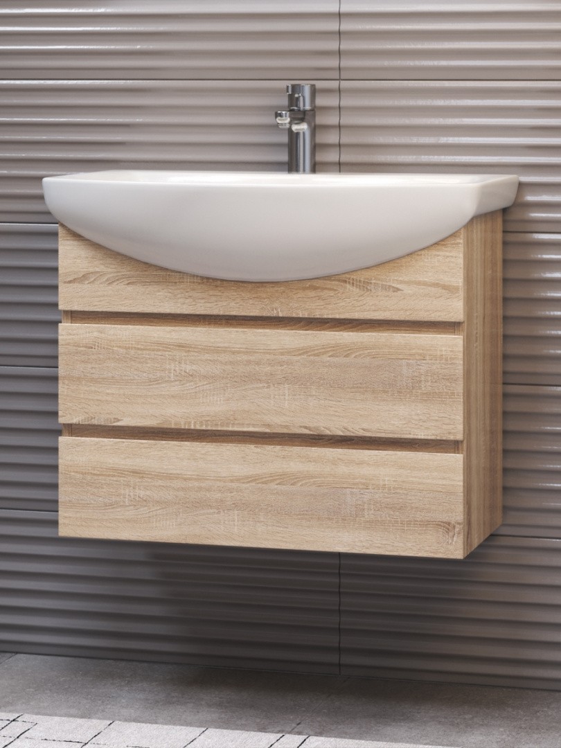 Приобрести vigo тумба с раковиной wing 60см, 2 ящика, подвесная, дуб сонома tp.win.bal.60.2y дуб сонома