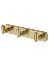 Вешалка с 3 крючками для ванной WONZON & WOGHAND GRAFFITY, Брашированное золото (WW-9335-BG)