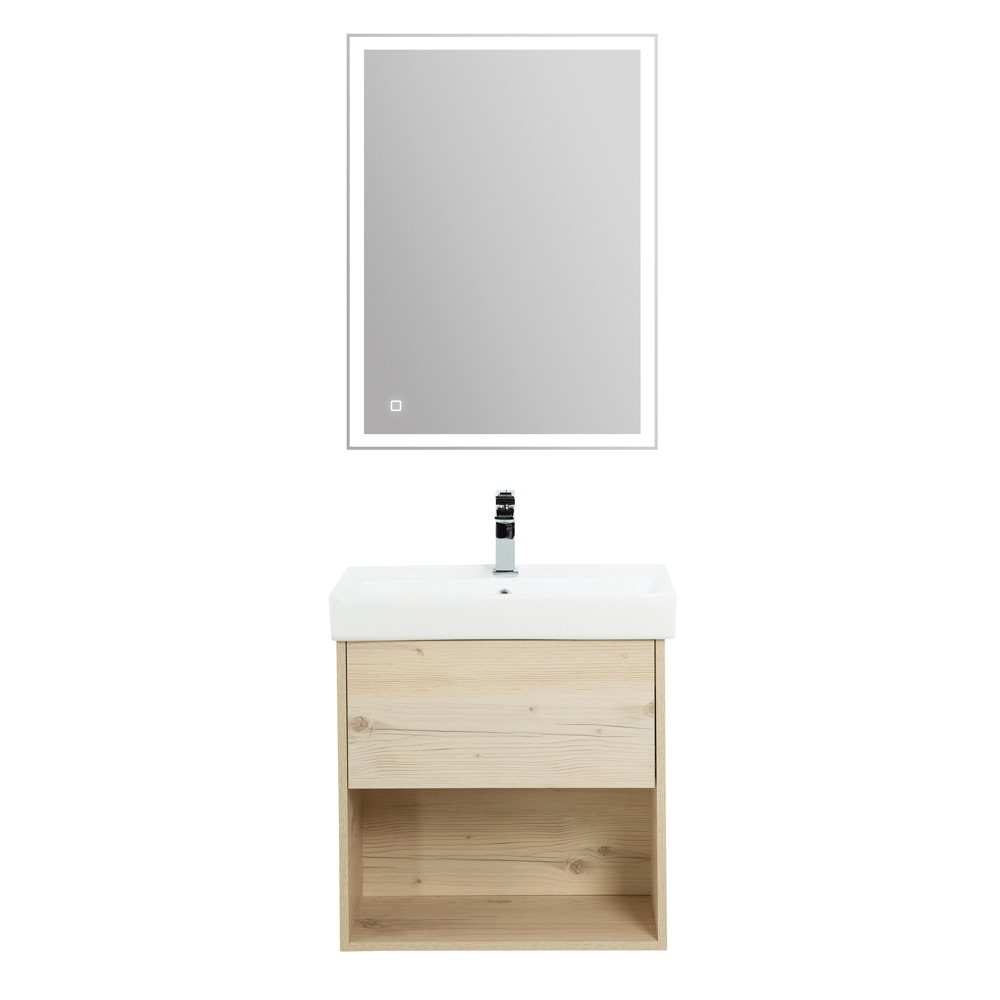 Приобрести belbagno тумба с раковиной neon 50 см, подвесная с одним ящиком pino bianco, белая раковина