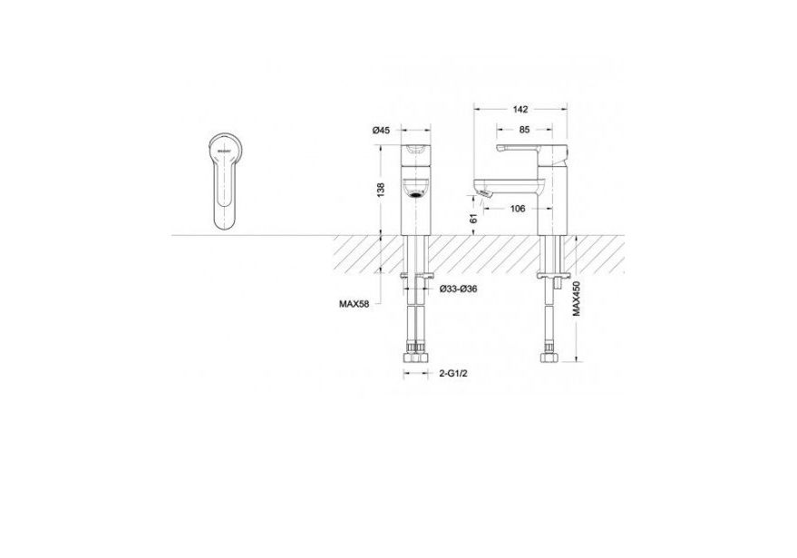 Приобрести смеситель для раковины bravat stream f13783c-2