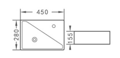 Приобрести раковина накладная /подвесная ceramalux 45 см 9275l