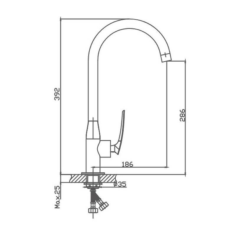 Приобрести haiba смеситель для кухни 392 мм, хром hb-70616
