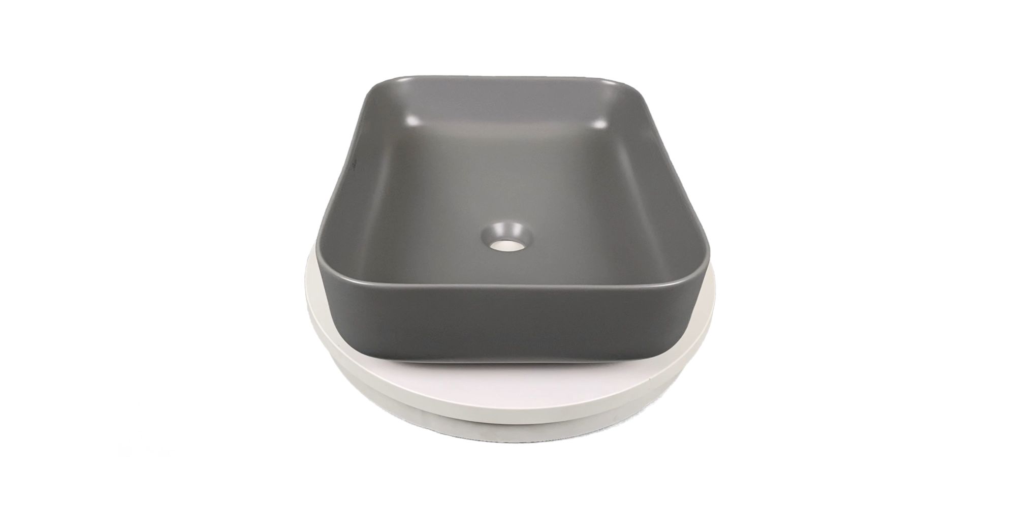 Приобрести sintesi раковина накладная 500х400 мм, серая матовая, без отверстия под смеситель lvb-app-409gm