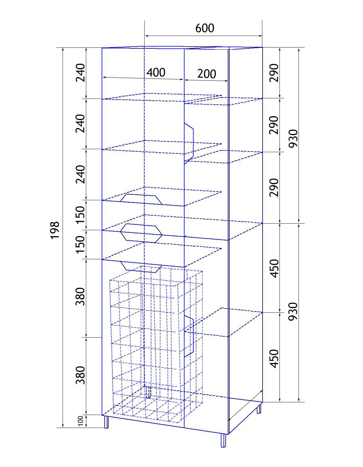 Приобрести loranto пенал стиль 60х197 см, с корзиной для белья, белый (cs00024799)