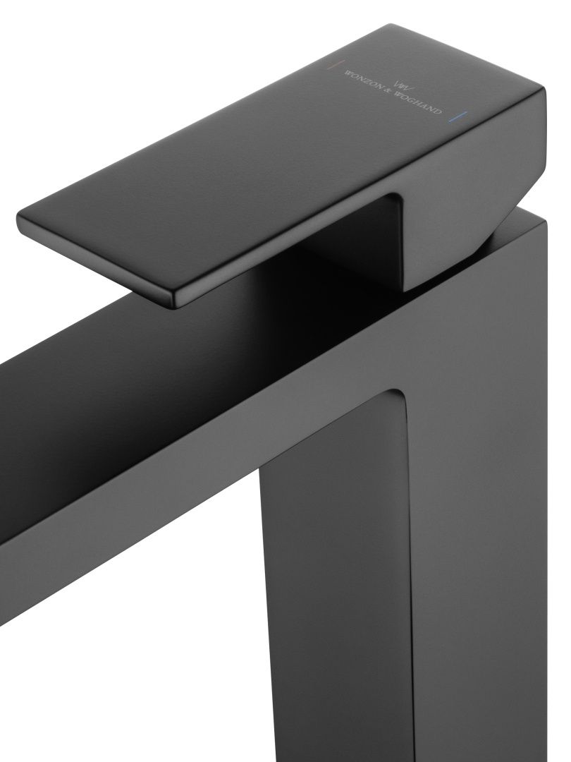 Приобрести смеситель для раковины высокий wonzon & woghand cube, черный матовый (ww-88239016-mb)