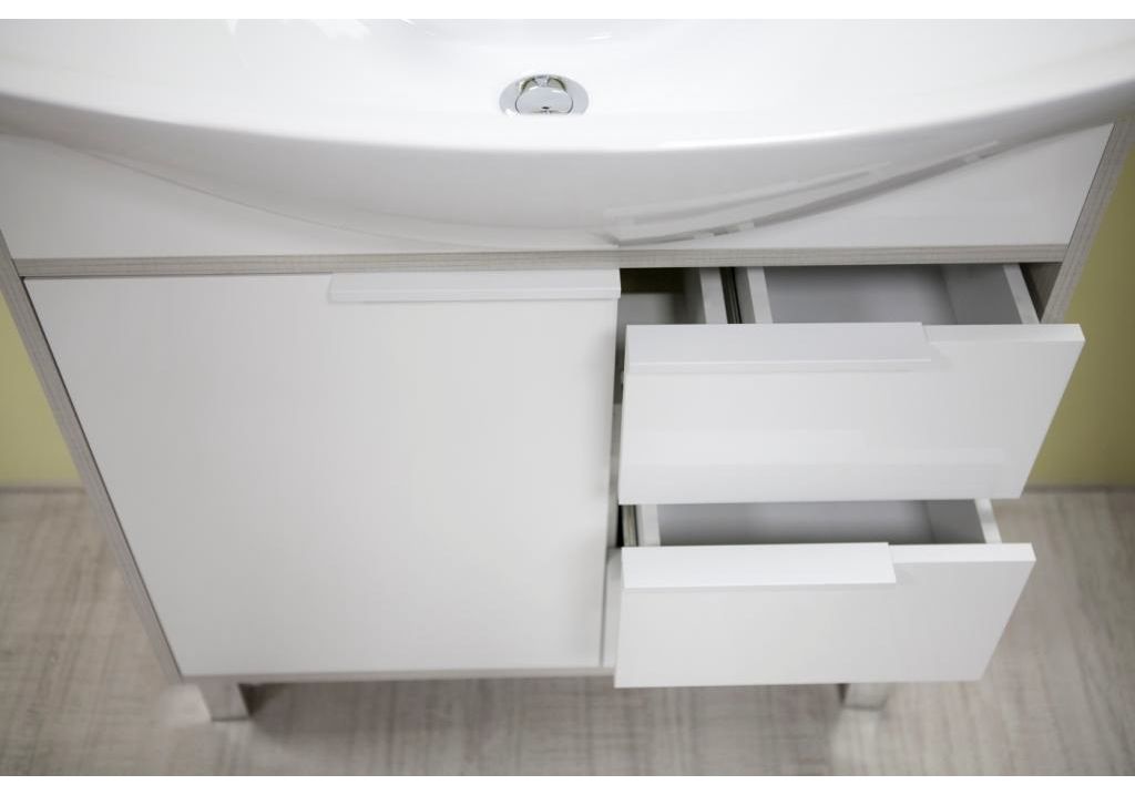 Приобрести тумба напольная с раковиной акватон рико 65 см 1a213301rib90, 1wh207782, белый/ясень