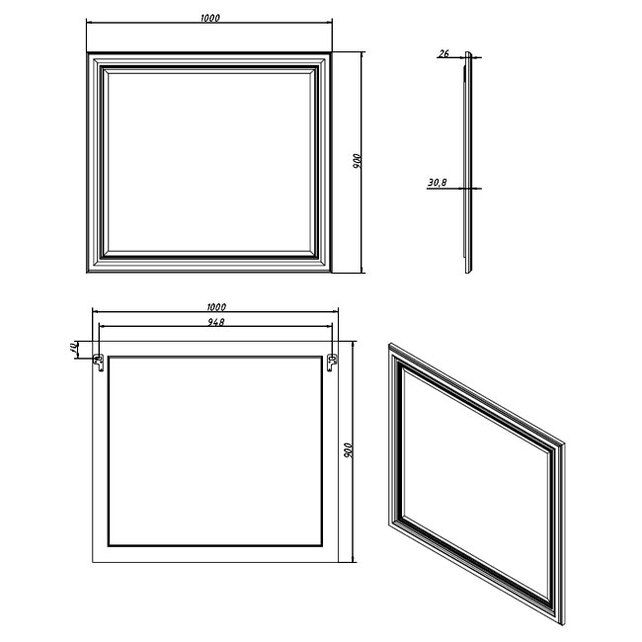 Приобрести caprigo зеркало fresco 100 см, кремовое, эмаль