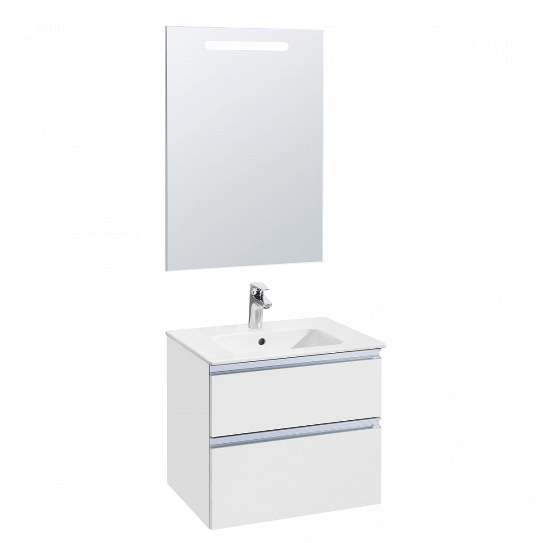 Приобрести тумба подвесная roca the gap с раковиной 60 см, белый глянец