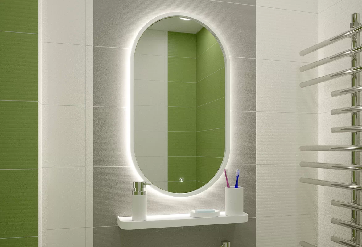 Приобрести continent зеркало с подсветкой prime white 45х80 см, белое