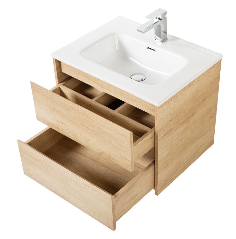 Приобрести тумба подвесная с раковиной belbagno kraft-700-2c-so-rnn 70 см, rovere nebrasca nature